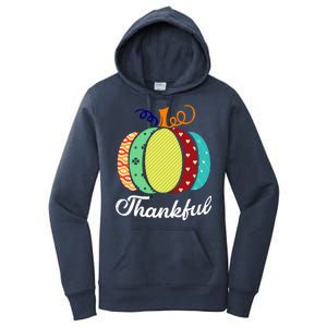 Thankful Floral Pumpkin Women's Pullover Hoodie