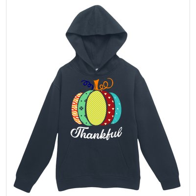 Thankful Floral Pumpkin Urban Pullover Hoodie