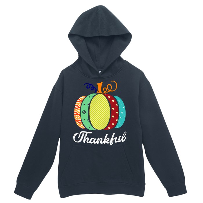 Thankful Floral Pumpkin Urban Pullover Hoodie