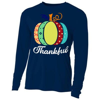 Thankful Floral Pumpkin Cooling Performance Long Sleeve Crew