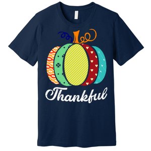 Thankful Floral Pumpkin Premium T-Shirt