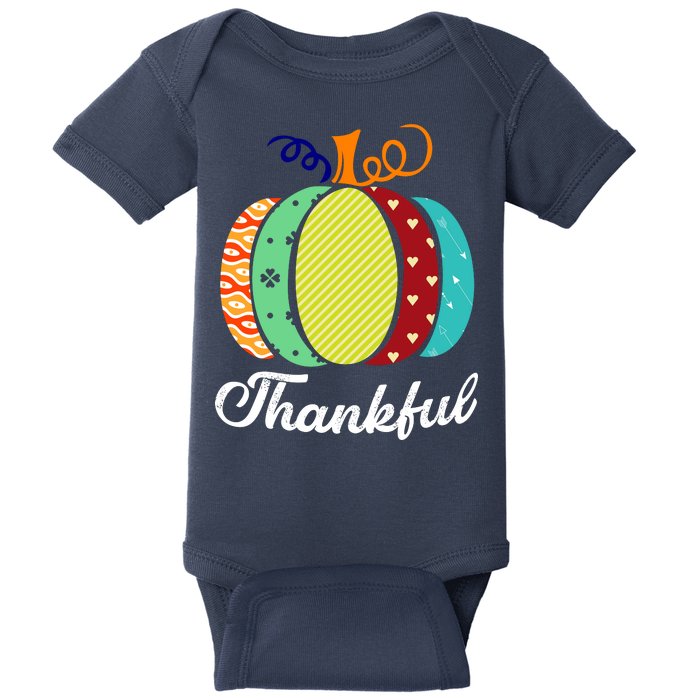 Thankful Floral Pumpkin Baby Bodysuit