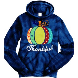 Thankful Floral Pumpkin Tie Dye Hoodie