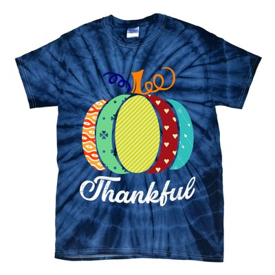 Thankful Floral Pumpkin Tie-Dye T-Shirt