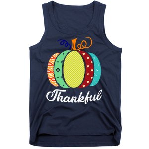 Thankful Floral Pumpkin Tank Top