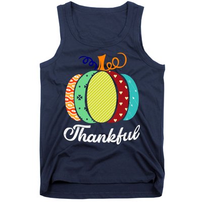 Thankful Floral Pumpkin Tank Top