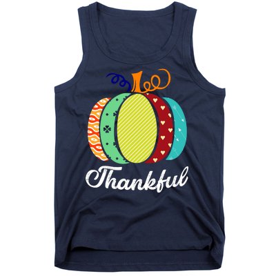 Thankful Floral Pumpkin Tank Top