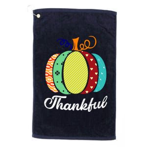 Thankful Floral Pumpkin Platinum Collection Golf Towel