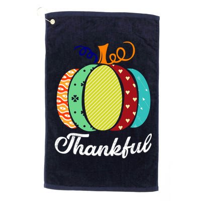 Thankful Floral Pumpkin Golf Towel