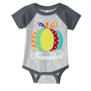 Thankful Floral Pumpkin Infant Baby Jersey Bodysuit