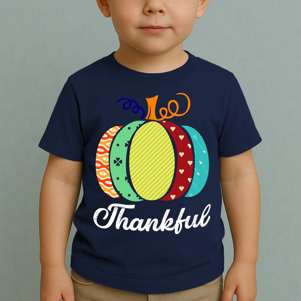 Thankful Floral Pumpkin Toddler T-Shirt