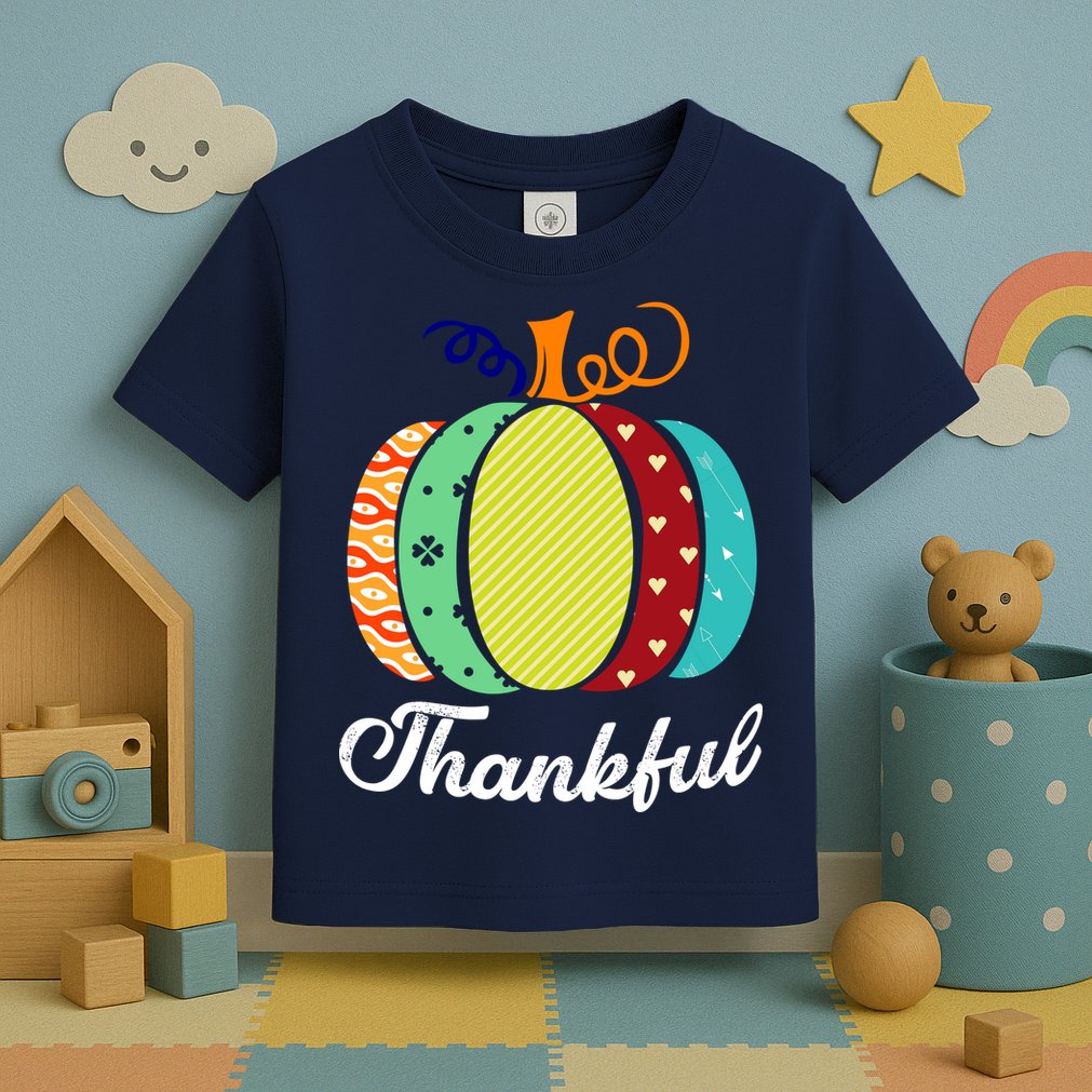 Thankful Floral Pumpkin Toddler T-Shirt