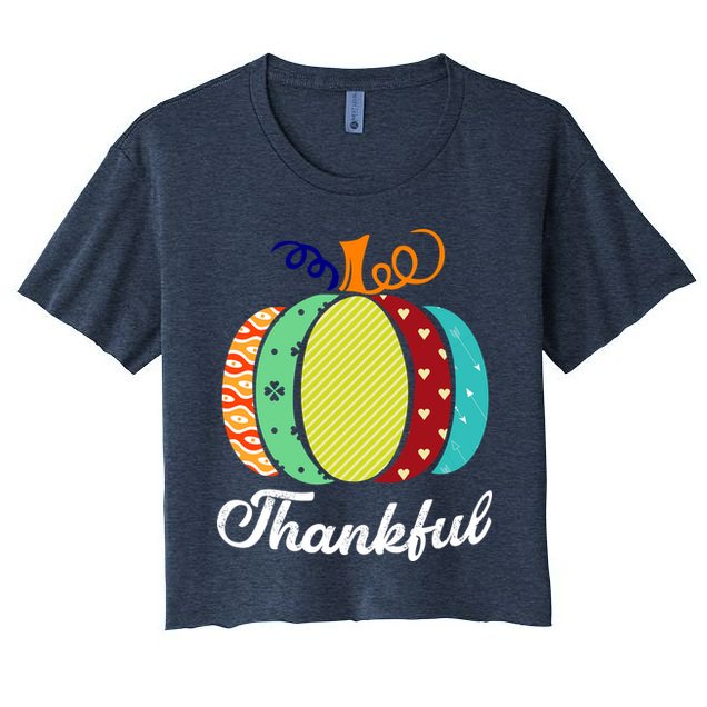 Thankful Floral Pumpkin Crop Top