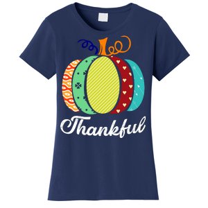 Thankful Floral Pumpkin Women's T-Shirt