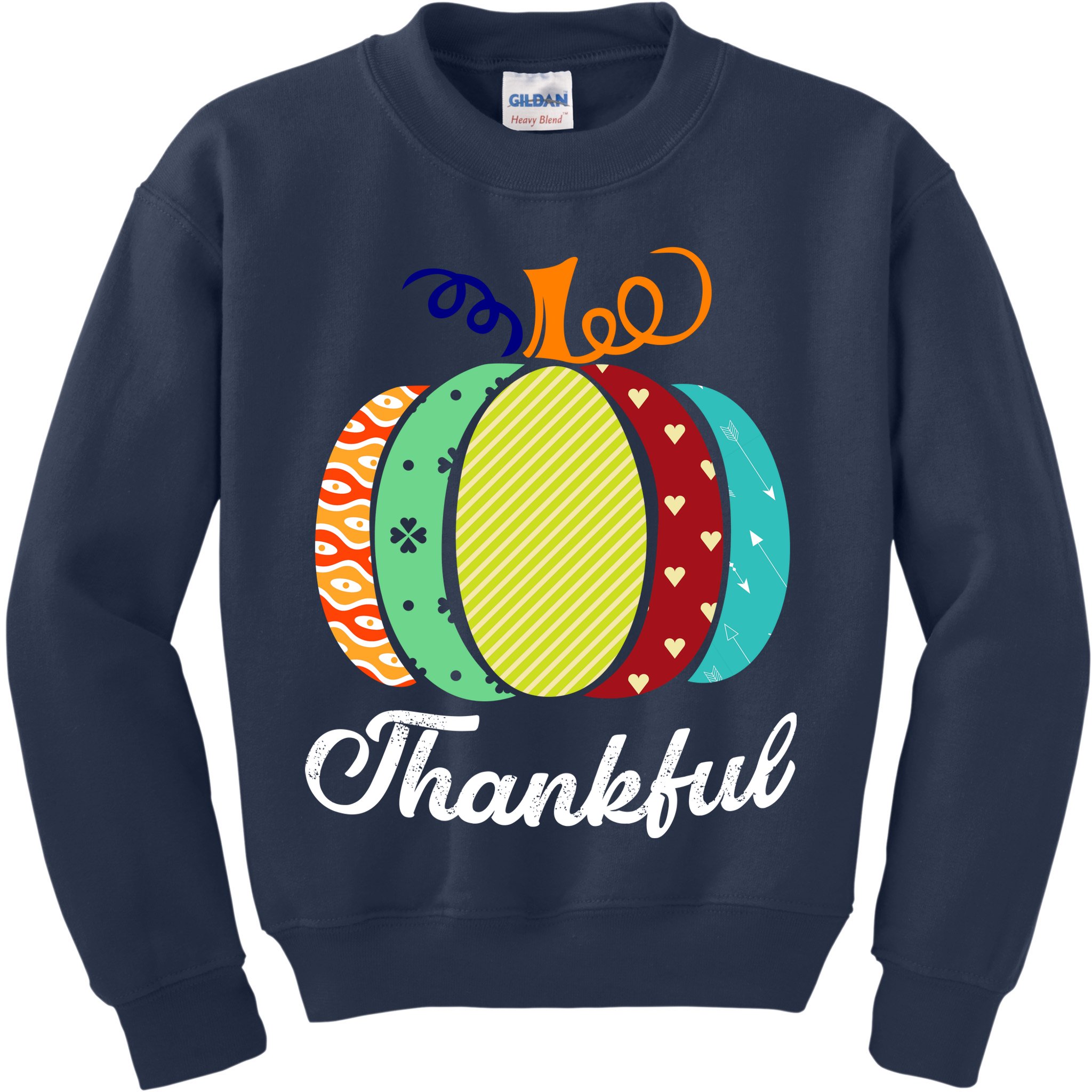 Thankful Floral Pumpkin Kids Sweatshirt
