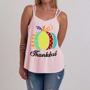 Thankful Floral Pumpkin Women's Strappy Tank