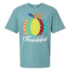 Thankful Floral Pumpkin Sueded Cloud Jersey T-Shirt