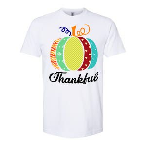 Thankful Floral Pumpkin Softstyle CVC T-Shirt