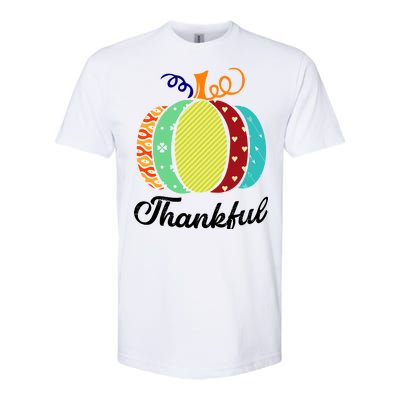 Thankful Floral Pumpkin Softstyle® CVC T-Shirt