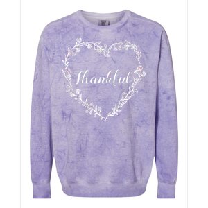 Thankful Floral Wreath Colorblast Crewneck Sweatshirt