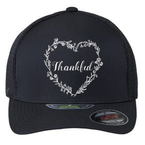 Thankful Floral Wreath Flexfit Unipanel Trucker Cap