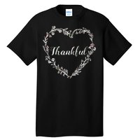 Thankful Floral Wreath Tall T-Shirt