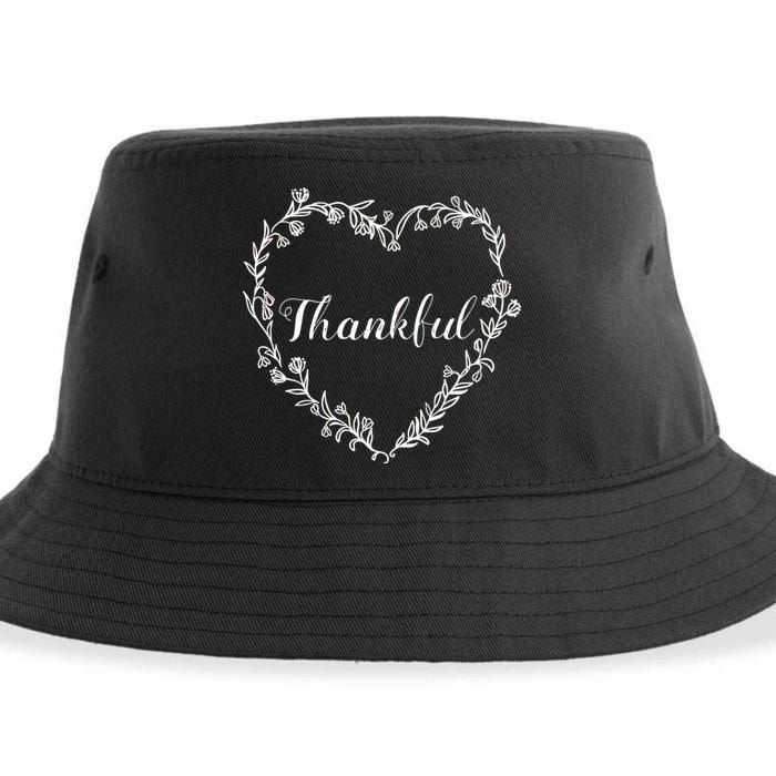 Thankful Floral Wreath Sustainable Bucket Hat