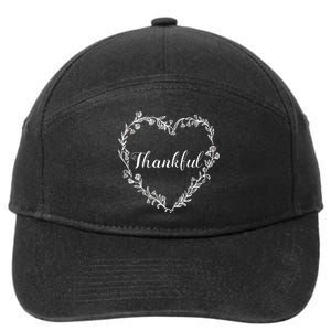 Thankful Floral Wreath 7-Panel Snapback Hat