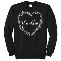 Thankful Floral Wreath Tall Sweatshirt