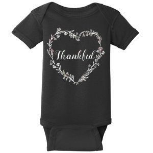 Thankful Floral Wreath Baby Bodysuit