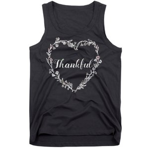 Thankful Floral Wreath Tank Top