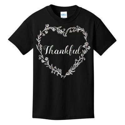 Thankful Floral Wreath Kids T-Shirt