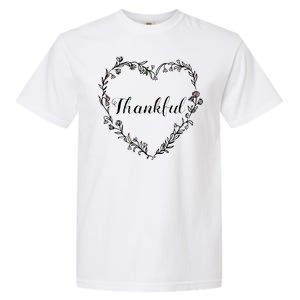 Thankful Floral Wreath Garment-Dyed Heavyweight T-Shirt