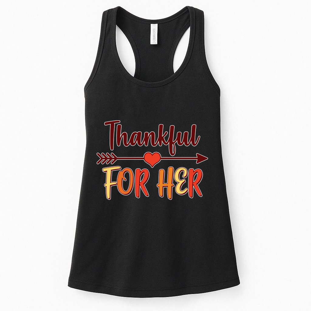 Thankful For Her Matching Thanksgiving Womens Tank Top