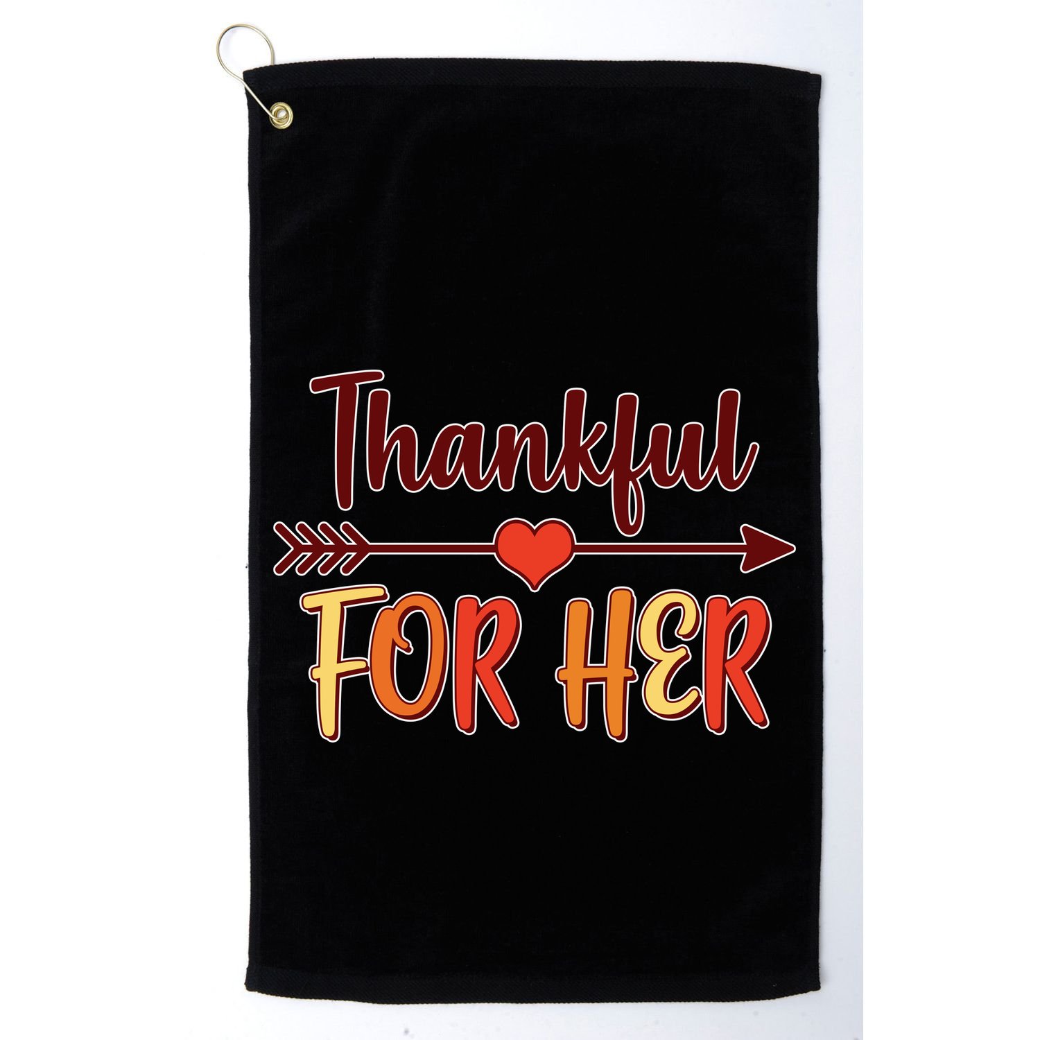 Thankful For Her Matching Thanksgiving Golf Towel