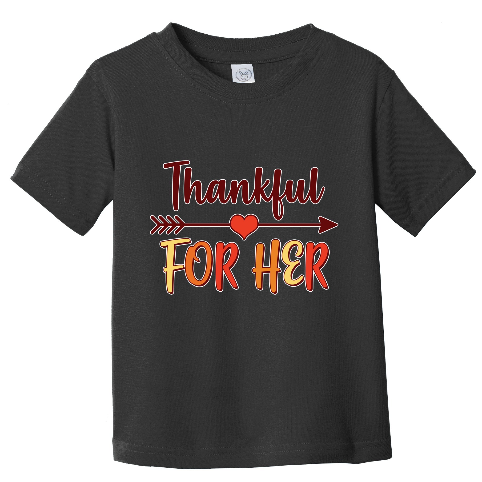 Thankful For Her Matching Thanksgiving Toddler T-Shirt
