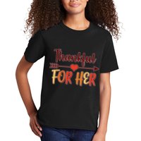 Thankful For Her Matching Thanksgiving Kids T-Shirt
