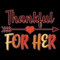 Thankful For Her Matching Thanksgiving Kids T-Shirt