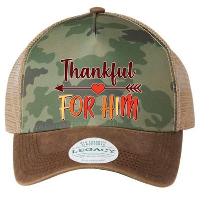 Thankful For Him Matching Thanksgiving Legacy Tie Dye Trucker Hat