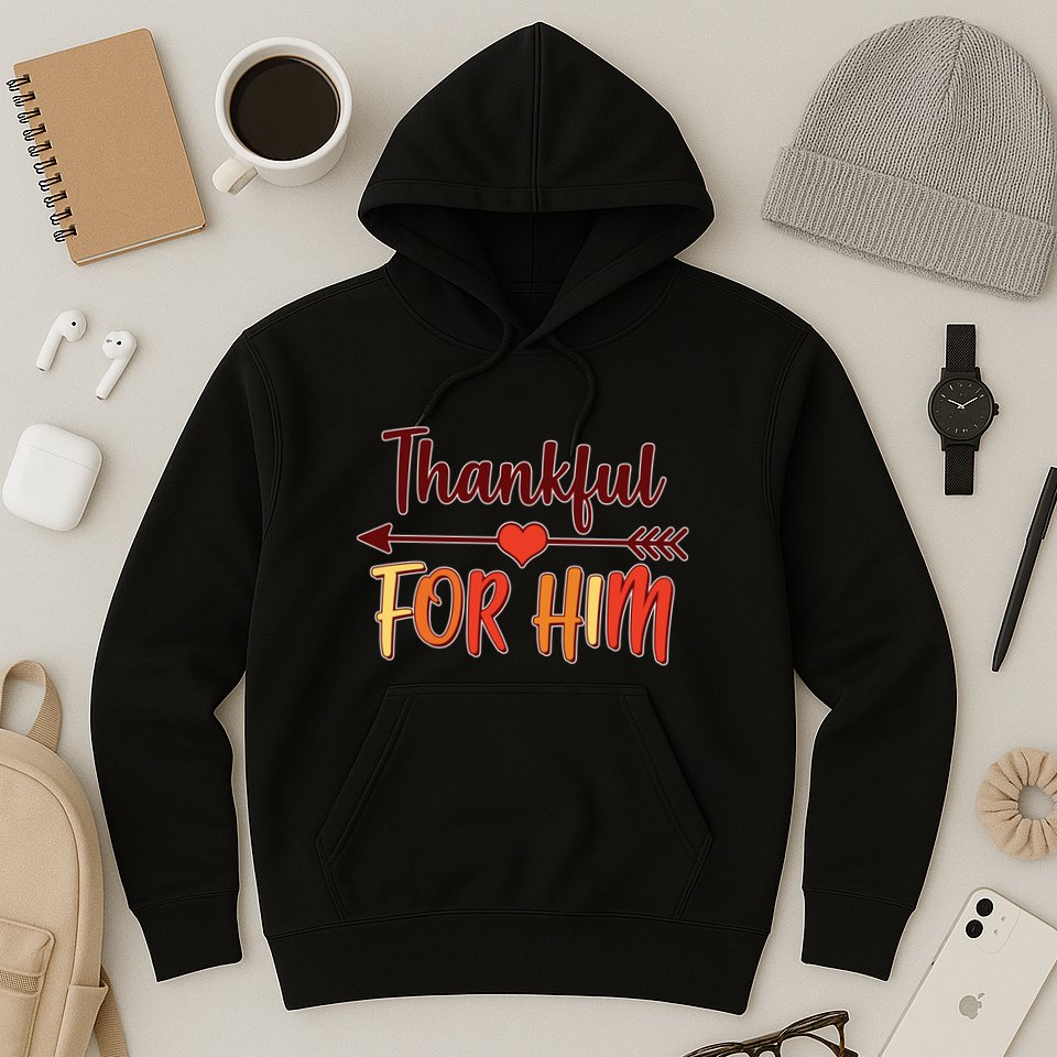 Thankful For Him Matching Thanksgiving Hoodie
