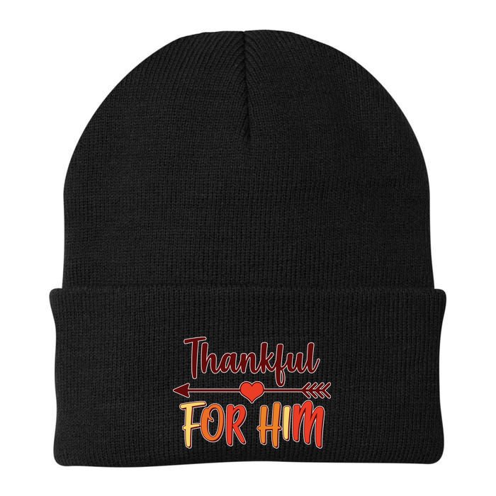 Thankful For Him Matching Thanksgiving Beanie