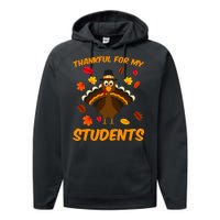 Thankful For My Students Performance Fleece Hoodie