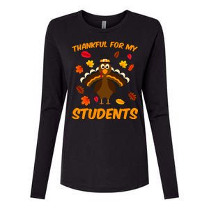 Thankful For My Students Womens Cotton Relaxed Long Sleeve T-Shirt