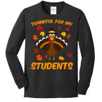 Thankful For My Students Kids Long Sleeve Shirt