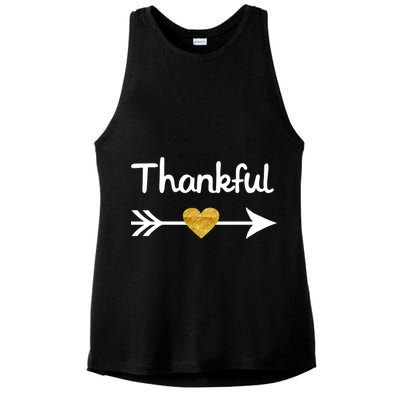 Thankful Golden Heart Ladies PosiCharge Tri-Blend Wicking Tank