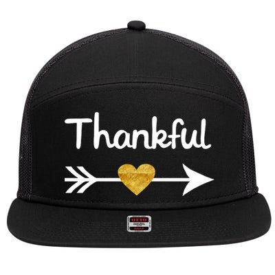 Thankful Golden Heart 7 Panel Mesh Trucker Snapback Hat