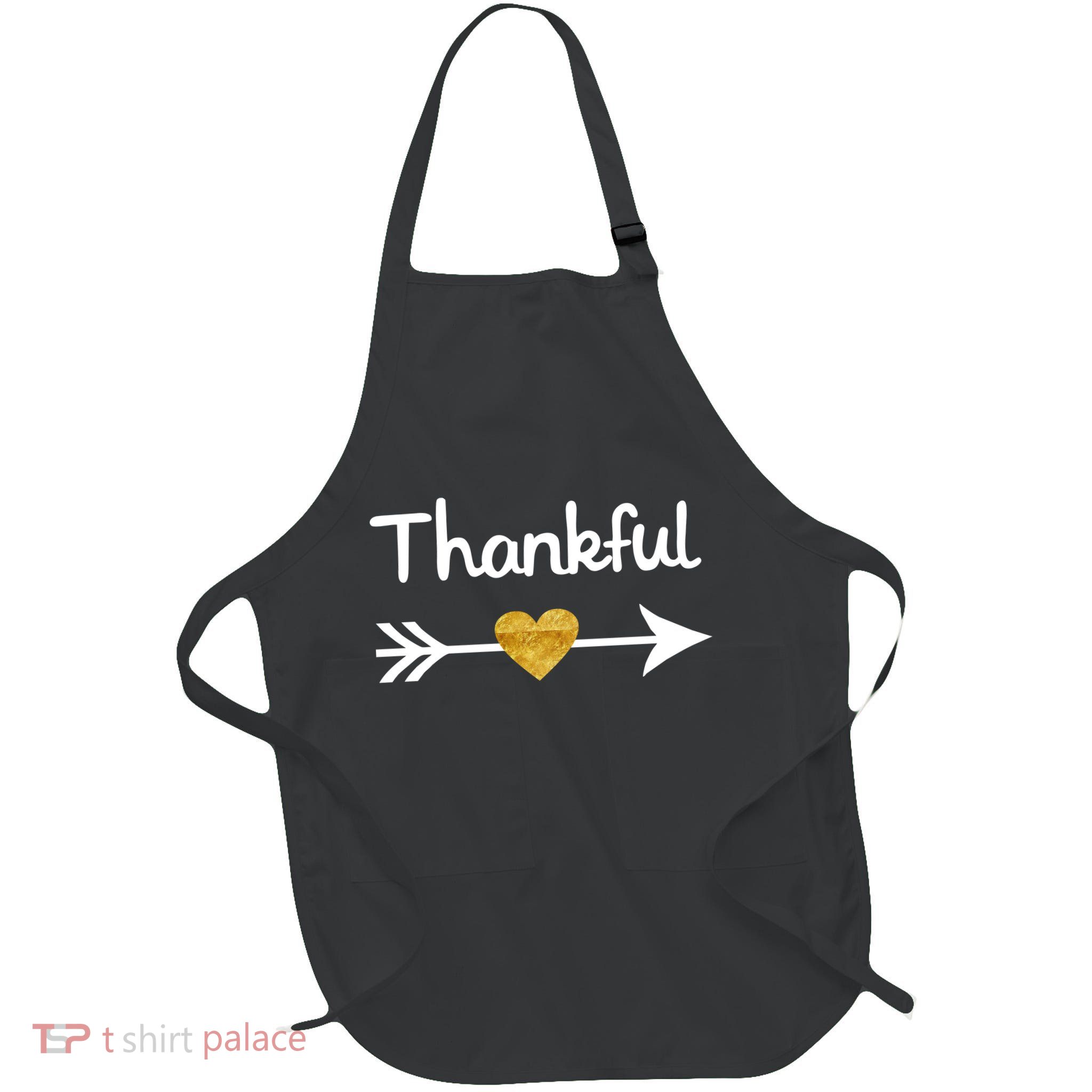 Thankful Golden Heart Full-Length Apron With Pockets