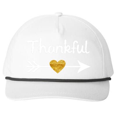 Thankful Golden Heart Snapback Five-Panel Rope Hat