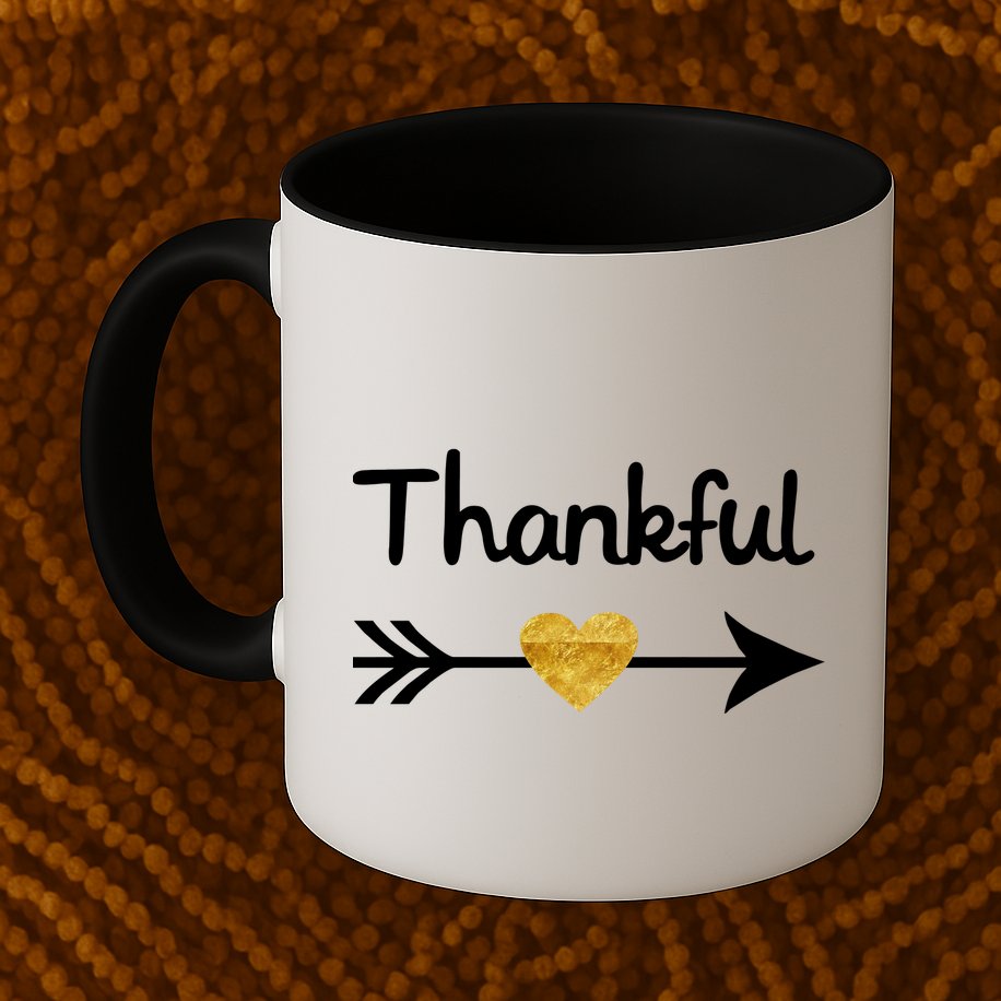 Thankful Golden Heart Mug