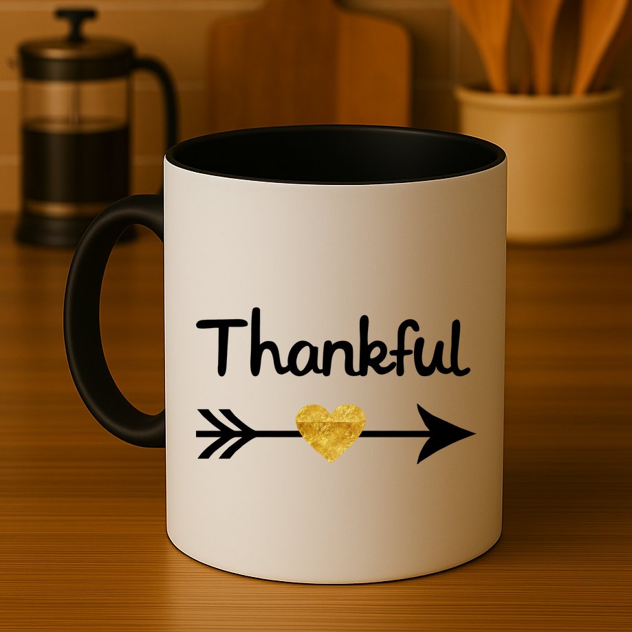 Thankful Golden Heart Mug